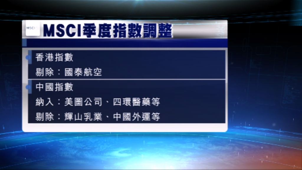 MSCI明晟公布季度指數調整