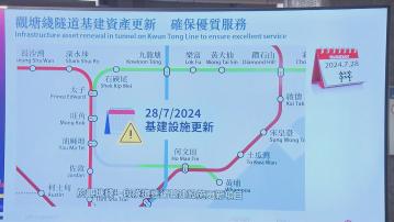 觀塘綫太子至何文田站列車周日暫停服務