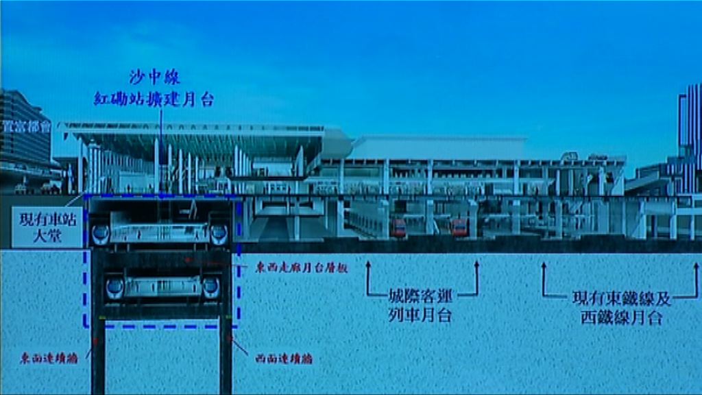 沙中綫紅磡站月台層螺絲頭較圖則少約二千個