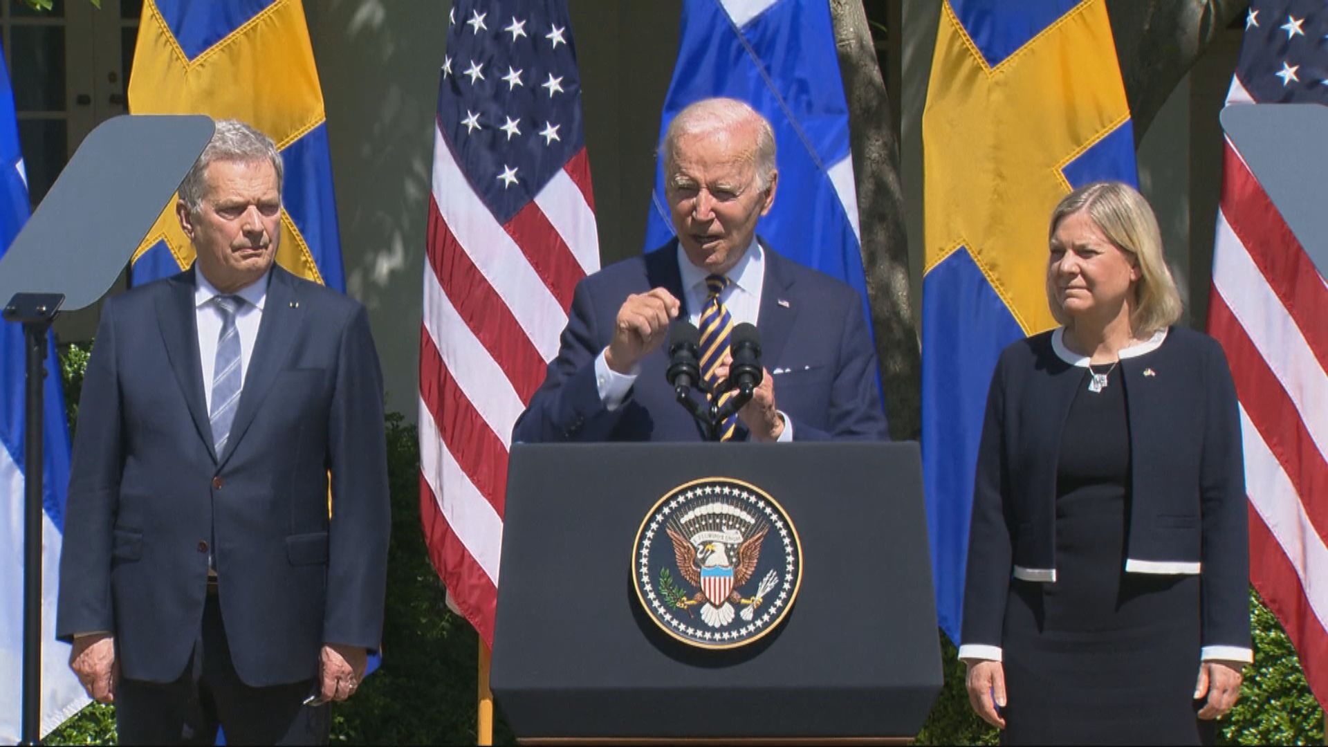 拜登晤芬蘭瑞典領袖　稱支持兩國加入北約