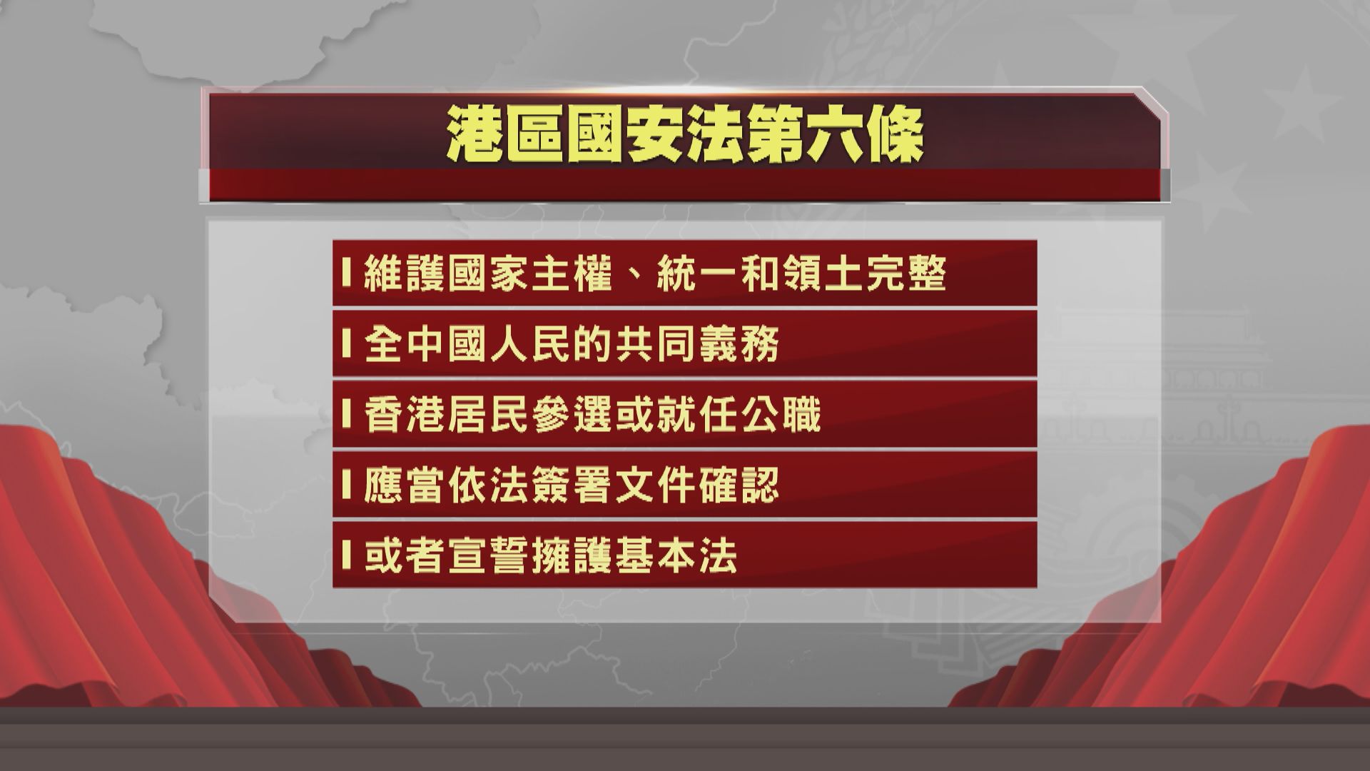 港區國安法規定參選或就任公職　應簽署或宣誓擁護基本法
