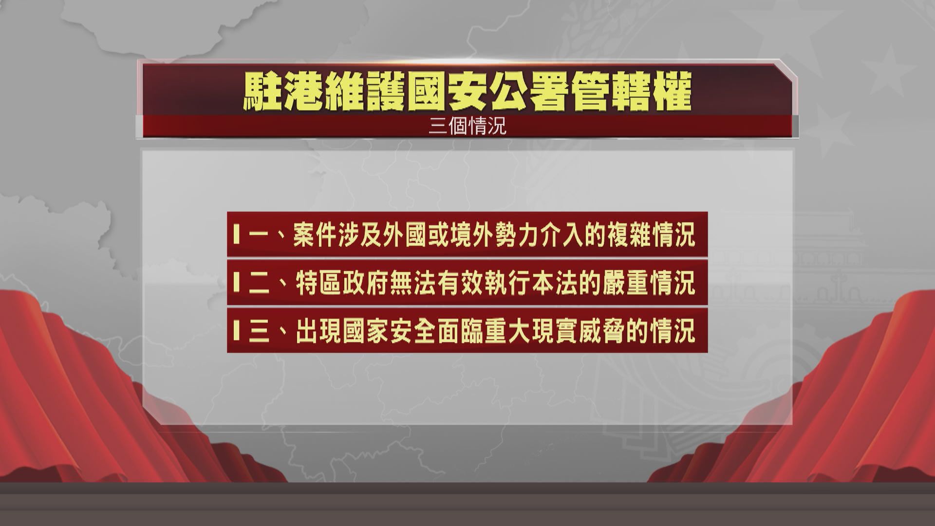 國安法列明在三種情況下　維護國家安全公署可對案件行使管轄權