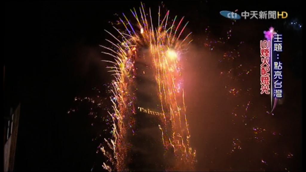 台北101大樓燈光煙火迎新年