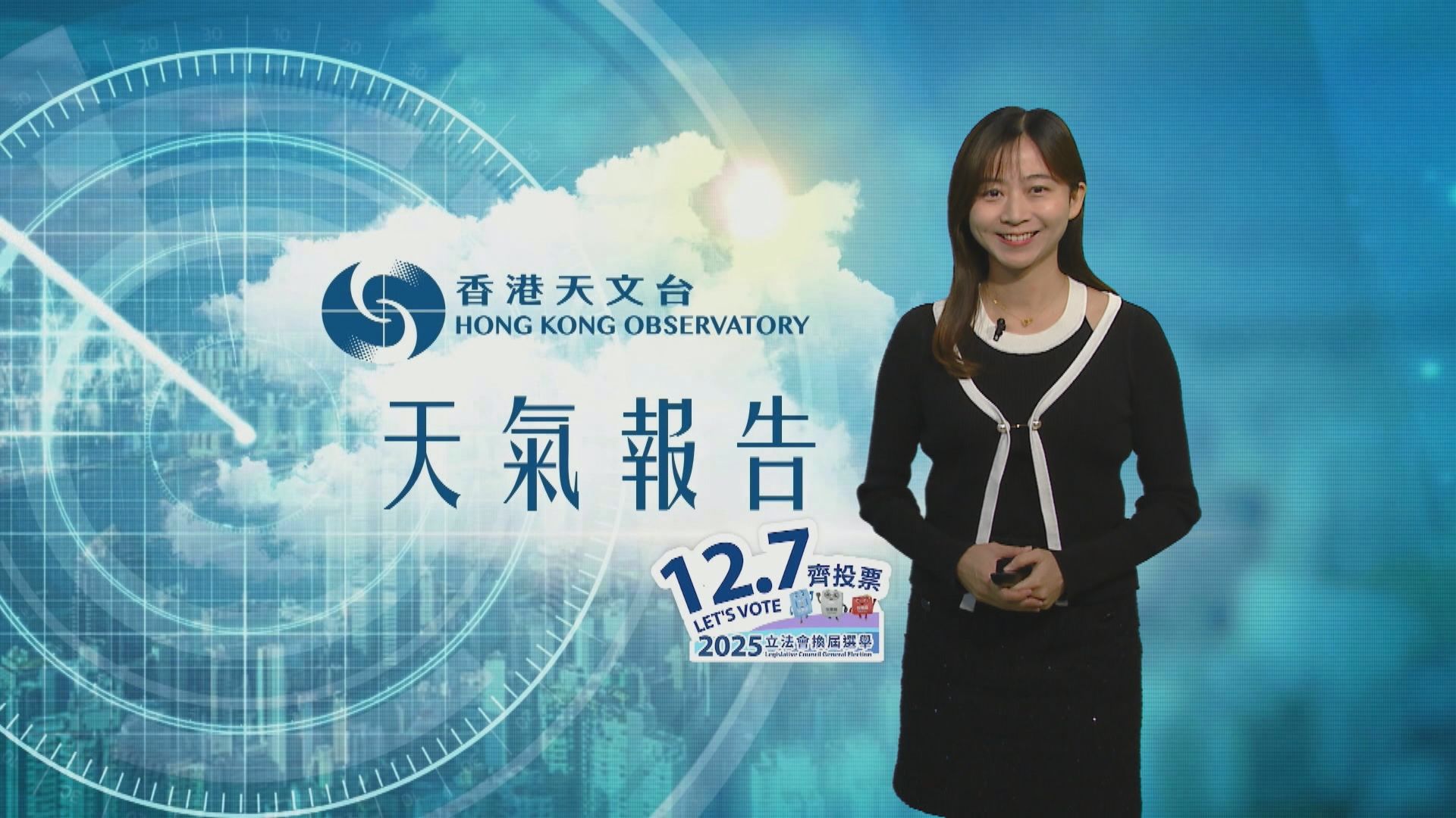 天氣報告｜部分時間有陽光　最高氣溫約25度