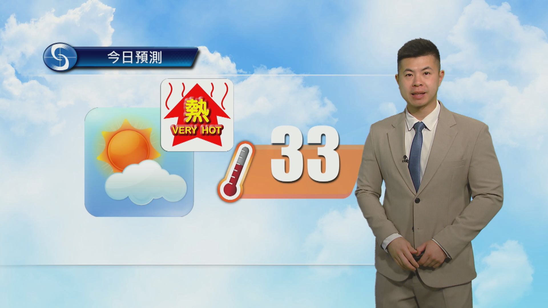 天氣報告｜日間大致天晴及酷熱　最高氣溫約33度