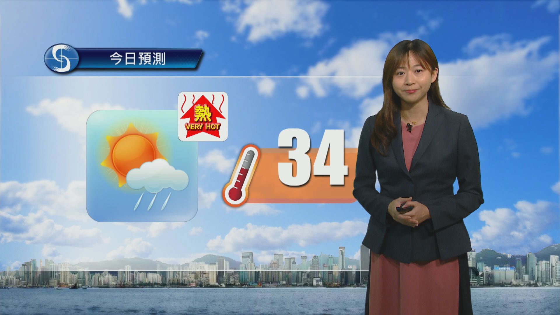 天氣報告｜大致天晴　最高氣溫約34度