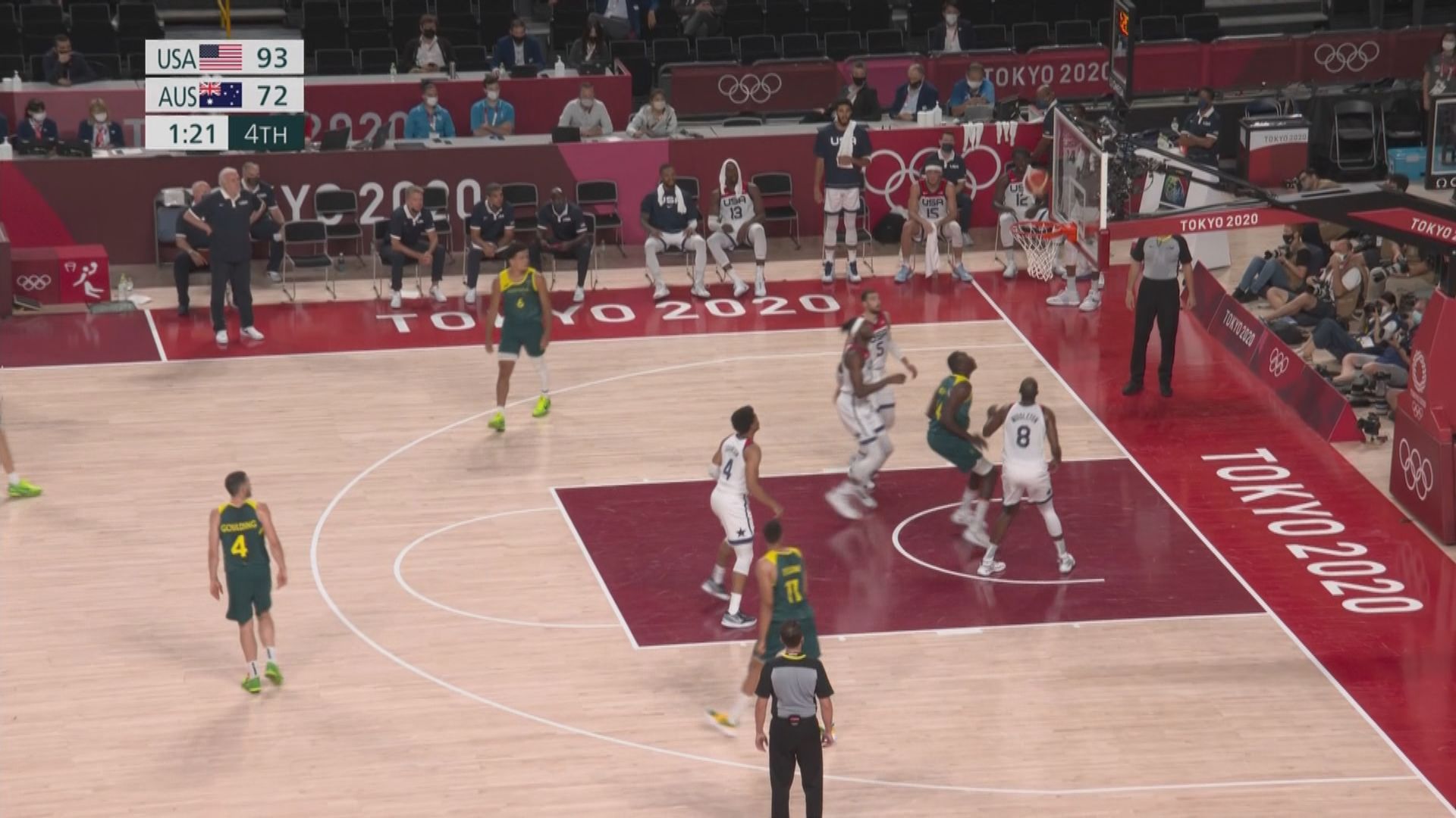 奧運男子籃球　美國撃敗澳洲晉級決賽