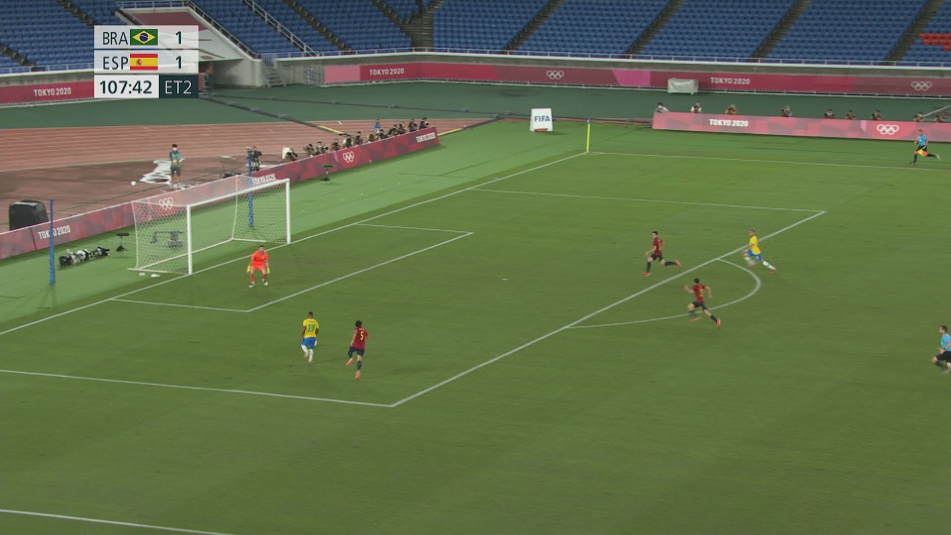 男子足球　巴西加時擊敗西班牙奪金