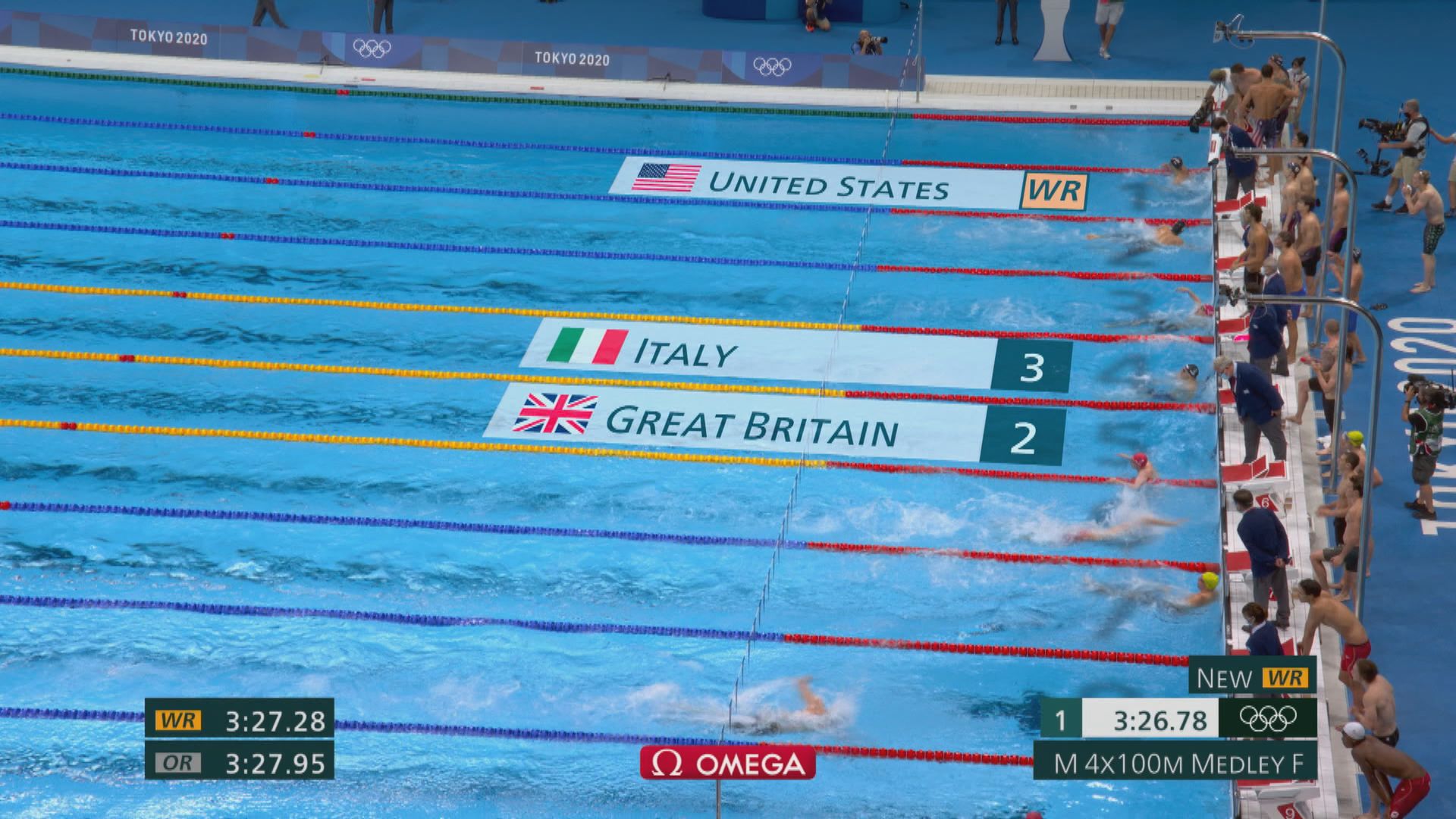 美國隊男子4x100米混合接力賽破世界紀錄奪金