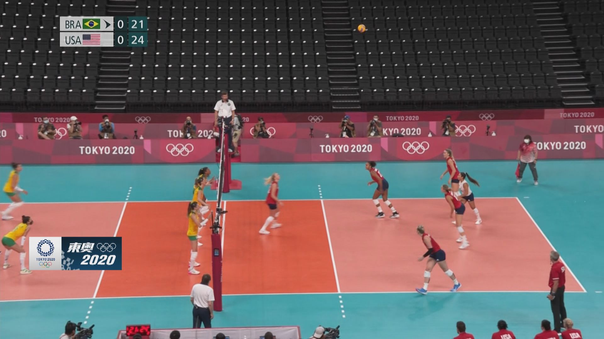 女子排球賽　美國直落三局挫巴西首奪金