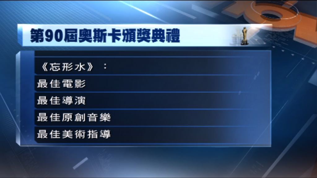 奧斯卡頒獎禮　《忘形水》奪四獎成大贏家