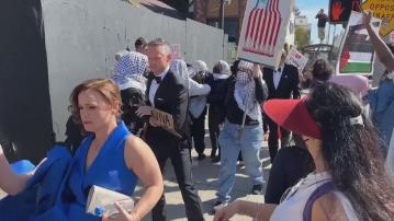 支持巴勒斯坦民眾奧斯卡頒獎禮場外示威