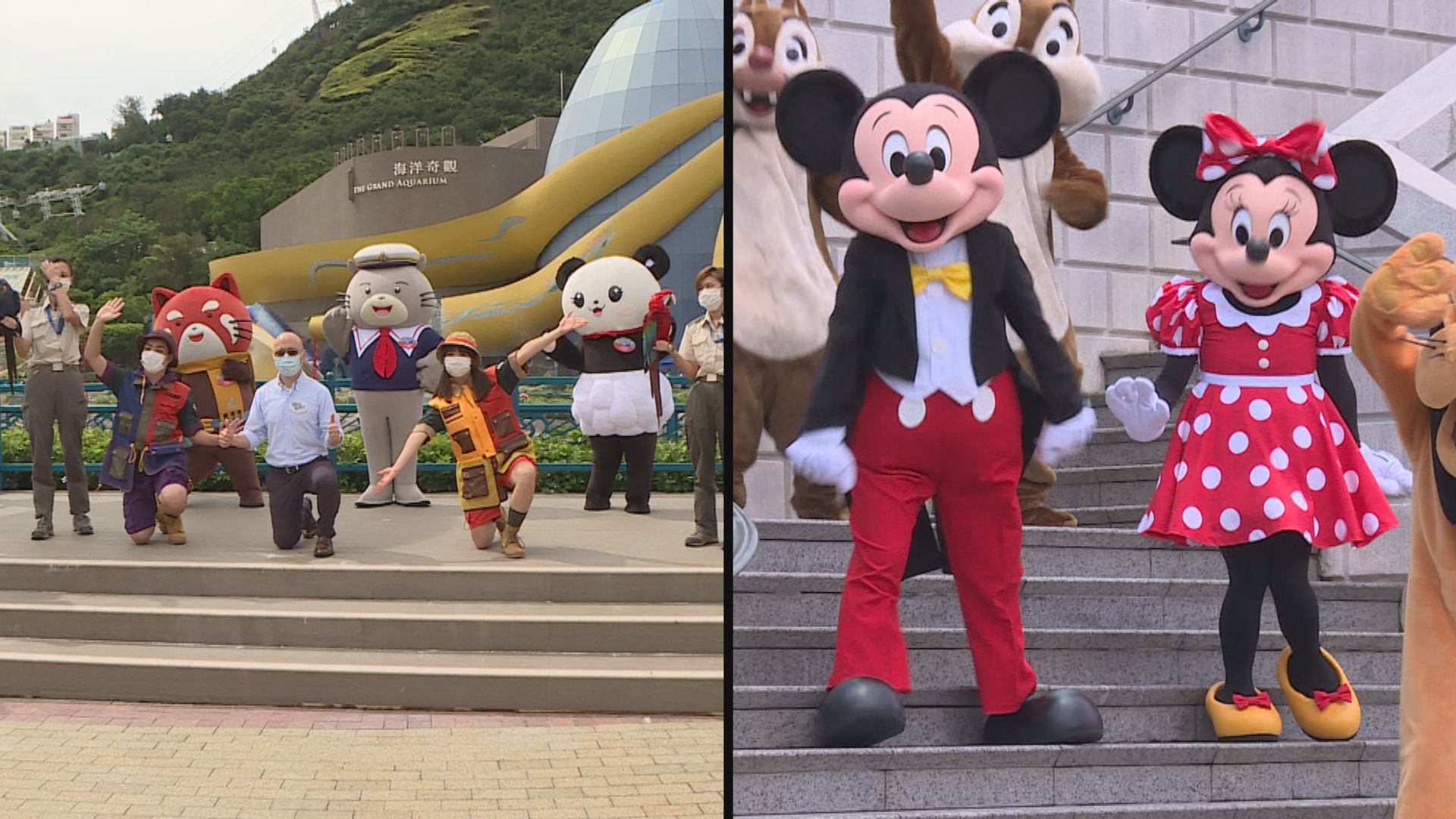 海洋公園及迪士尼樂園分別於初七及初八重開