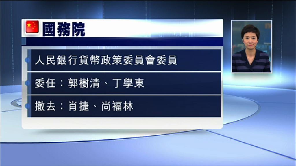 【肖捷離任】丁學東、郭樹清任人行貨幣政策委員