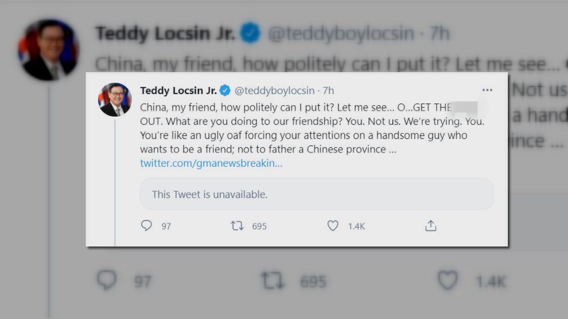 菲外長就發表帶粗言帖文致歉　外交部促符合基本禮儀