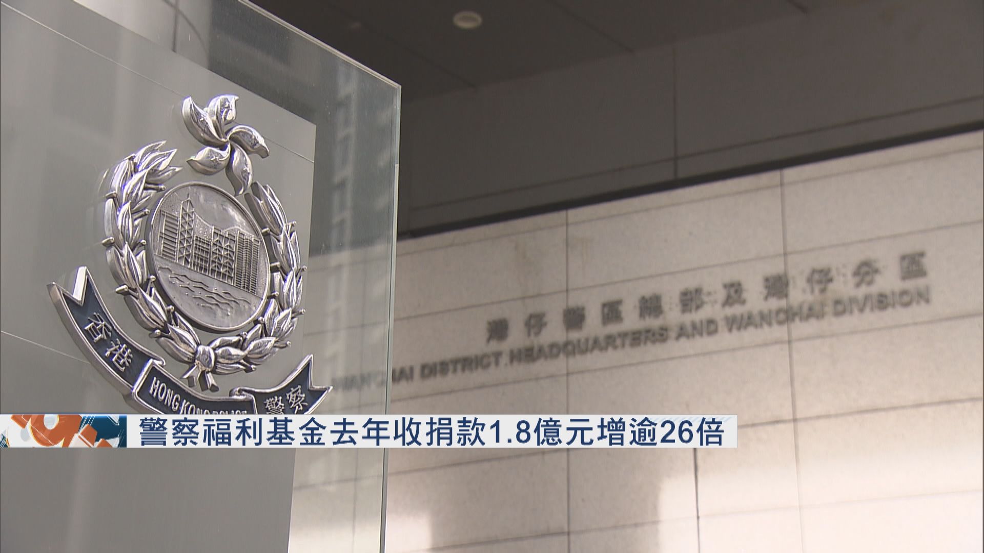 警察福利基金去年收捐款1.8億元　按年增逾26倍