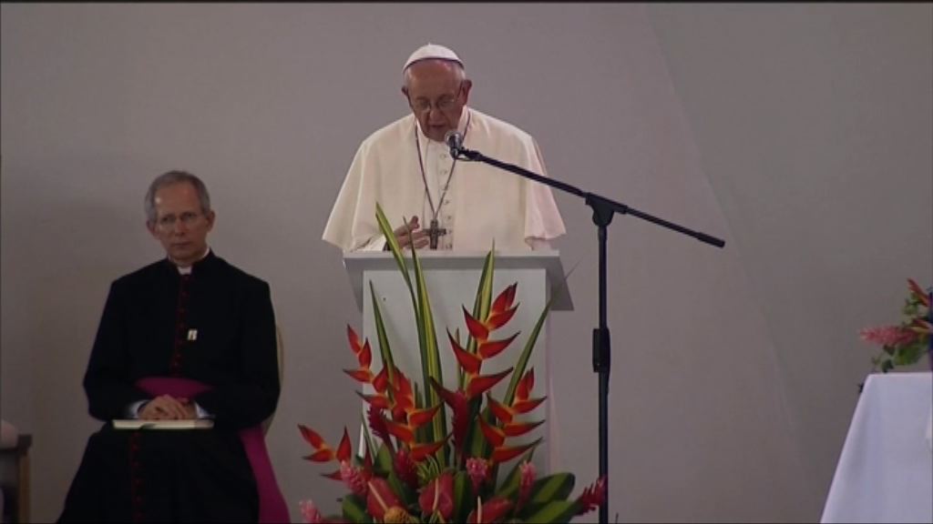 教宗會見哥倫比亞內戰受害者