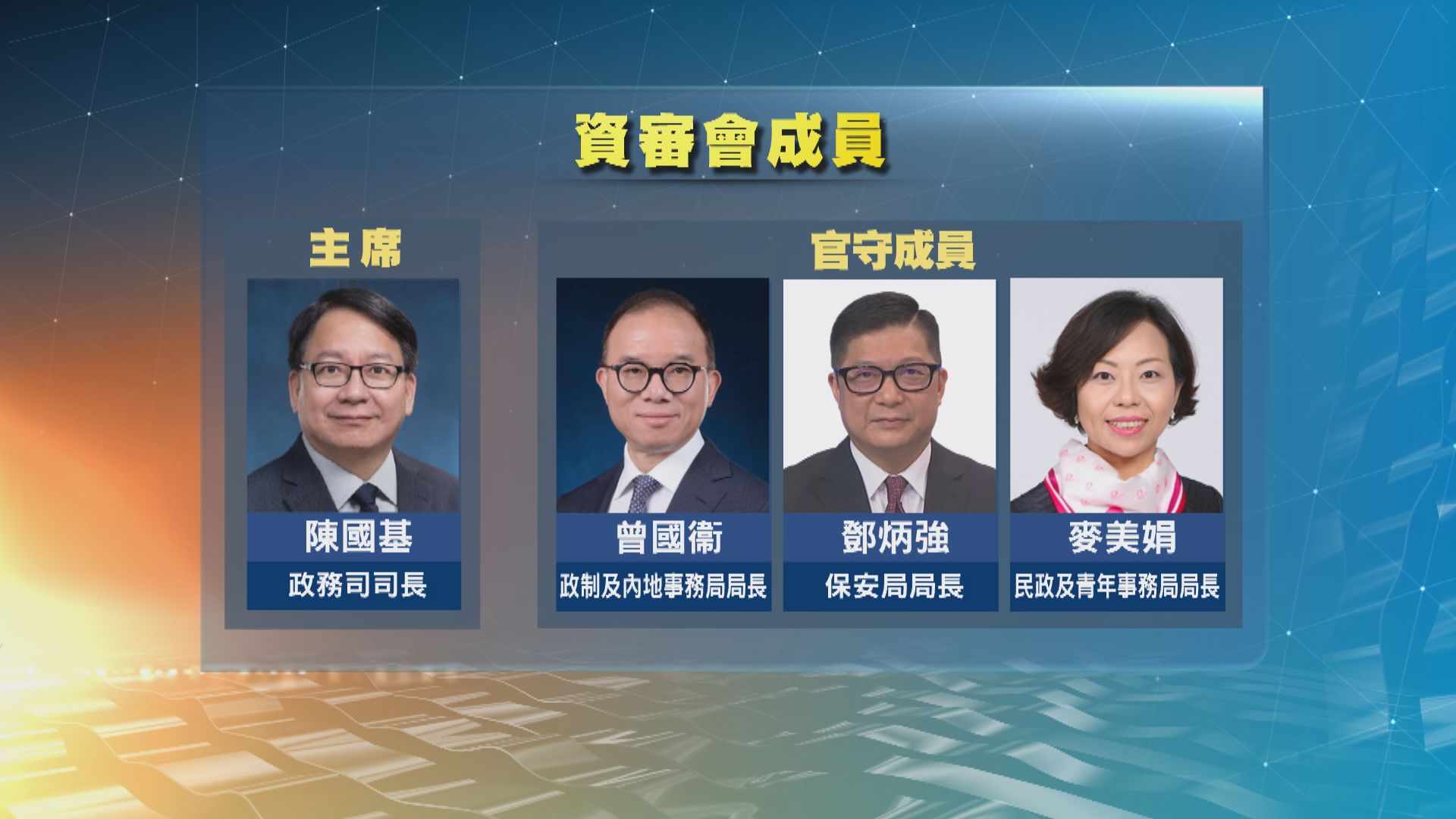 陳國基接任資審會主席　麥美娟加入為官守成員