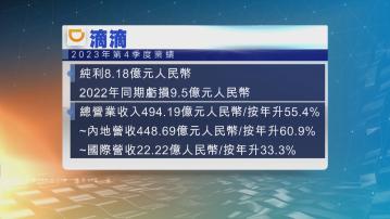 滴滴上季虧轉盈