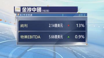金沙中國上季少賺13%