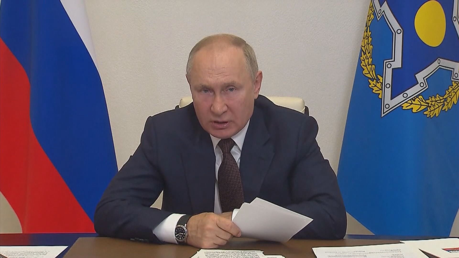 隨扈確診新冠　普京以視像出席集安條約組織峰會