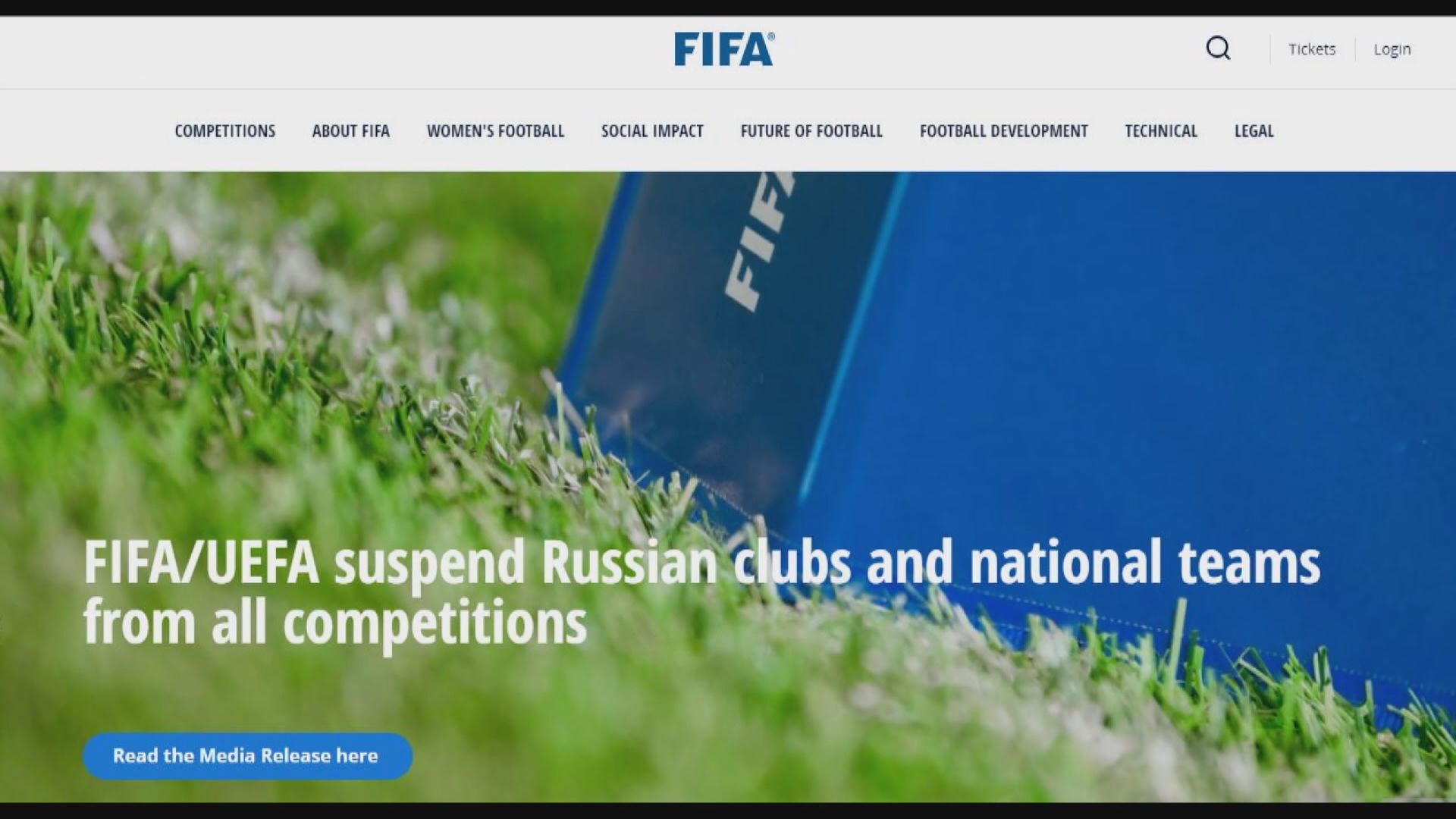 俄羅斯國家隊及球會被禁參與國際賽事