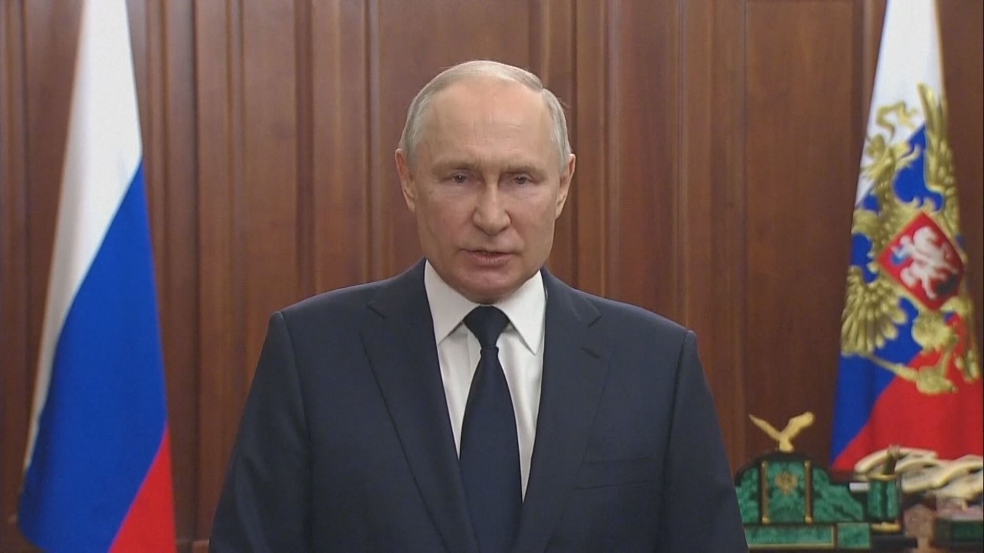 普京發表電視講話 指叛亂最終必遭鎮壓