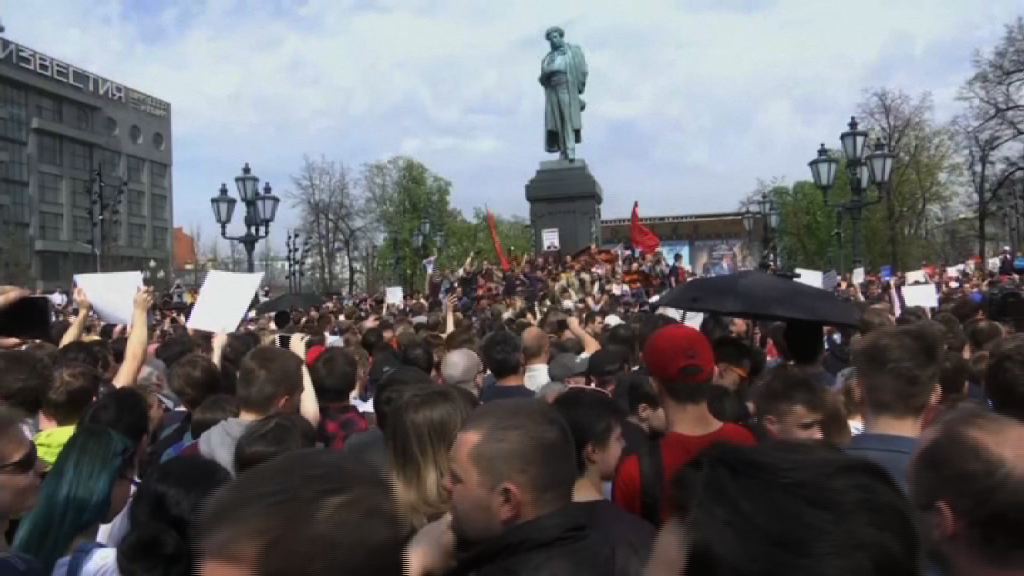 俄反對派發起全國反普京示威