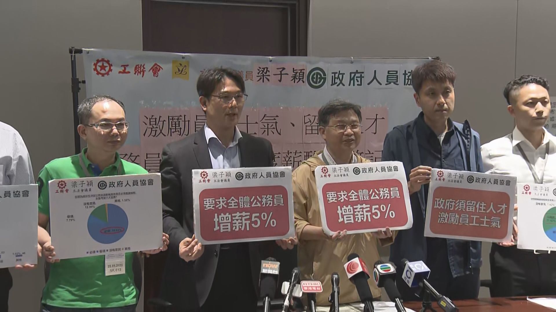 四個公務員工會就調薪方案分別與政府會面