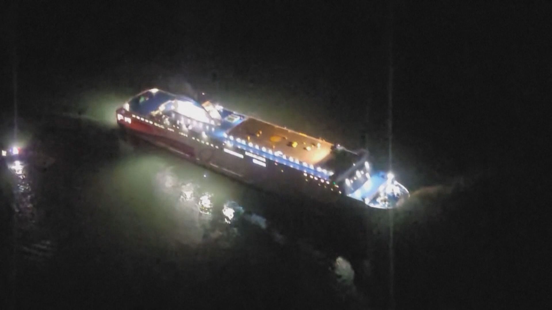 南韓西南部載二百多人客船擱淺　5人輕傷