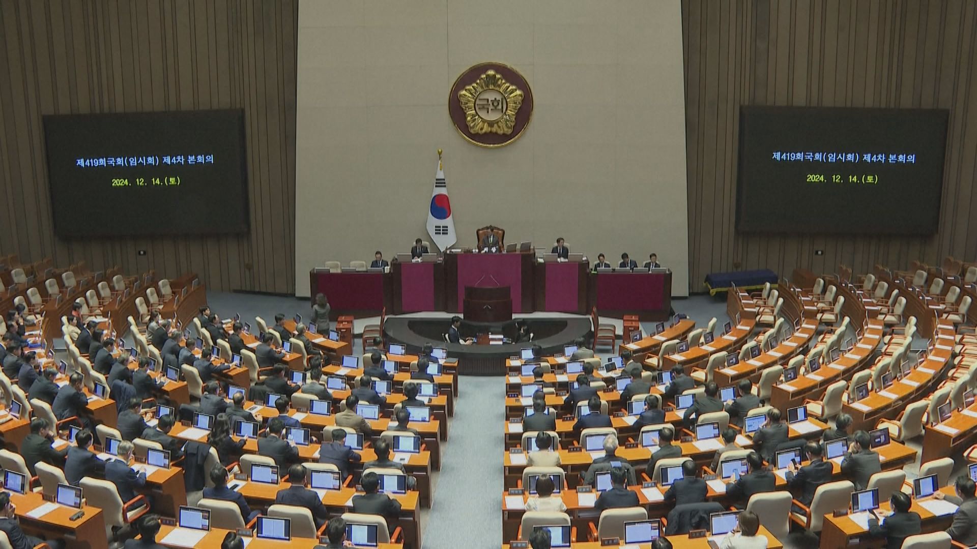 南韓國會通過尹錫悅彈劾案