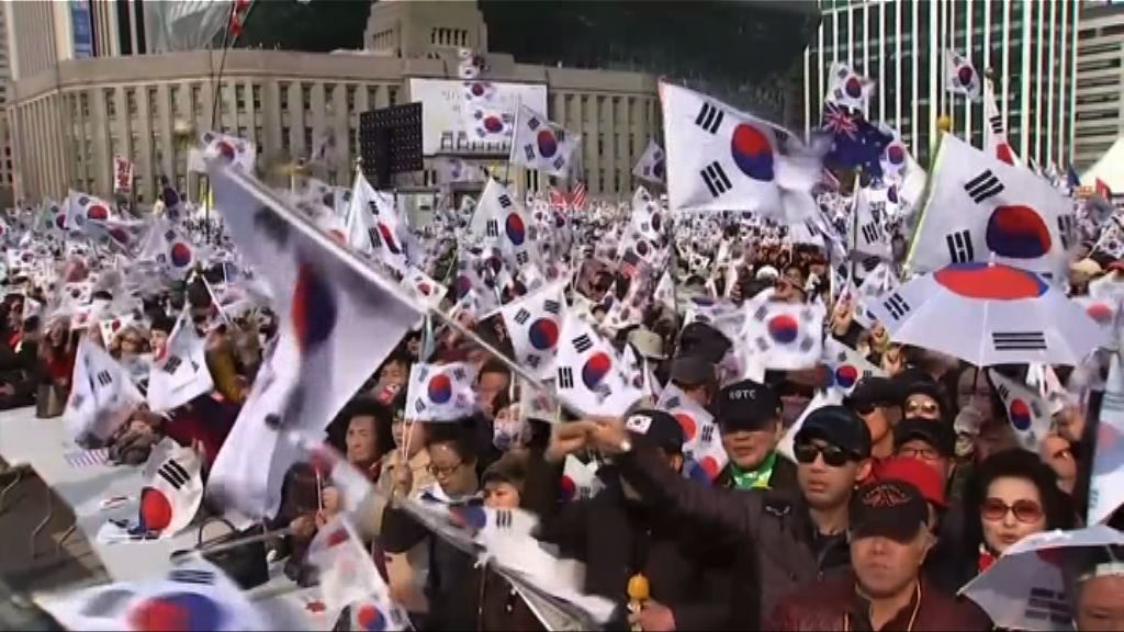 南韓朴槿惠支持者示威集會