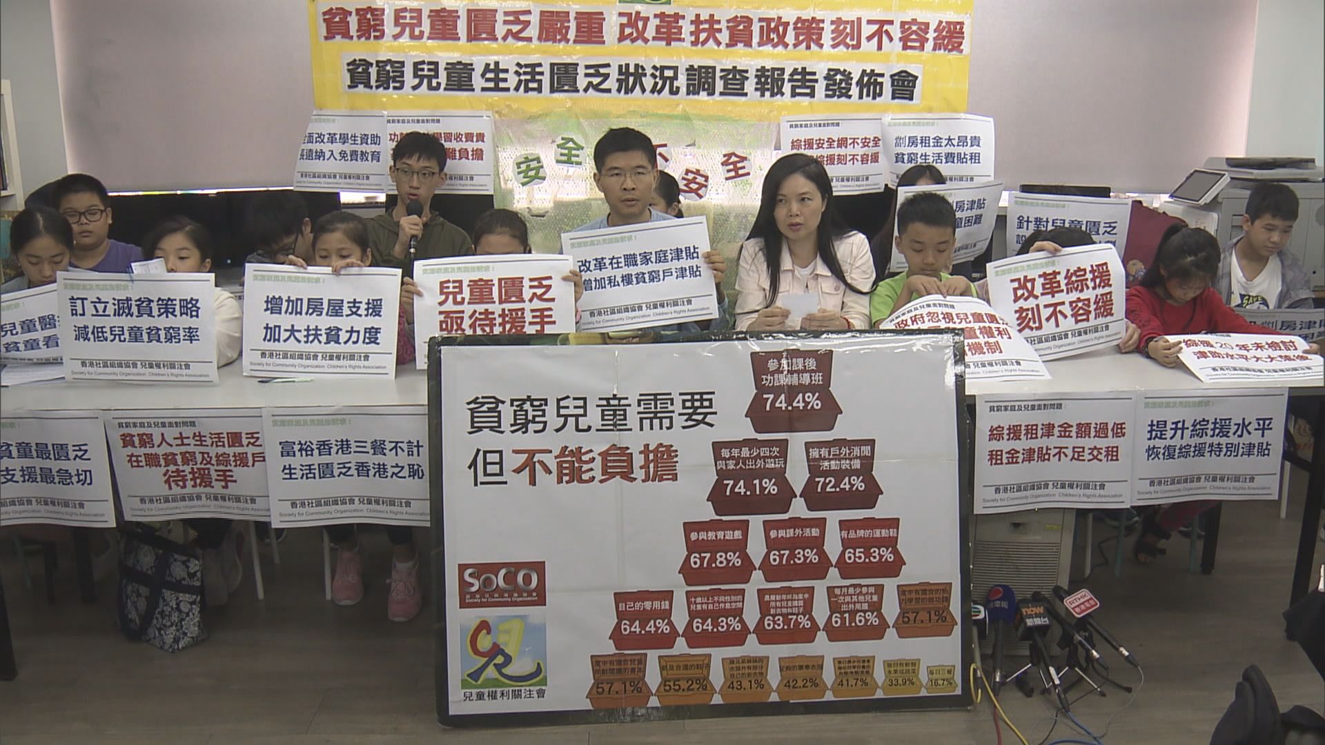 團體調查指貧窮兒童生活欠保障促改革綜援