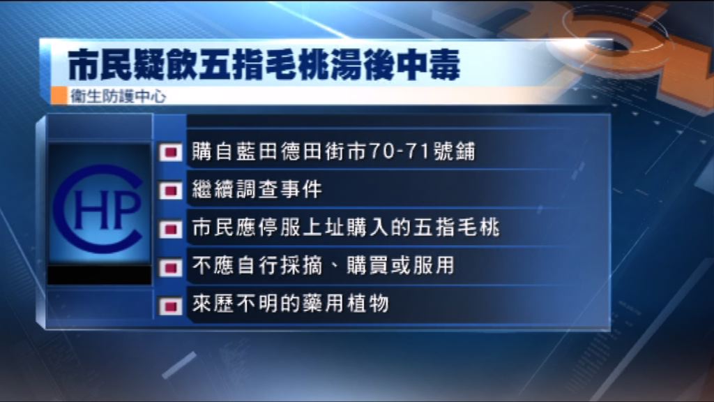 三人疑飲五指毛桃湯後中毒