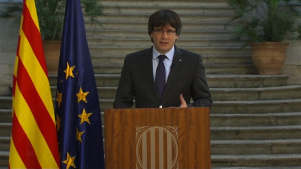 普伊格蒙特籲和平抗爭反對西班牙接管