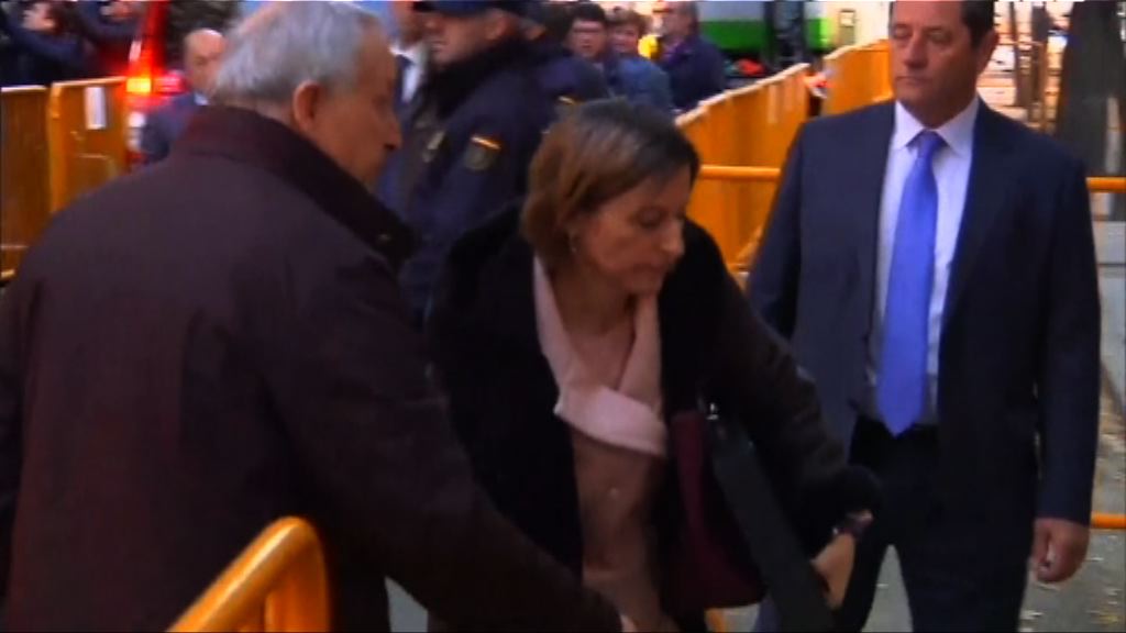 加泰前議長扣押監獄一晚後保釋