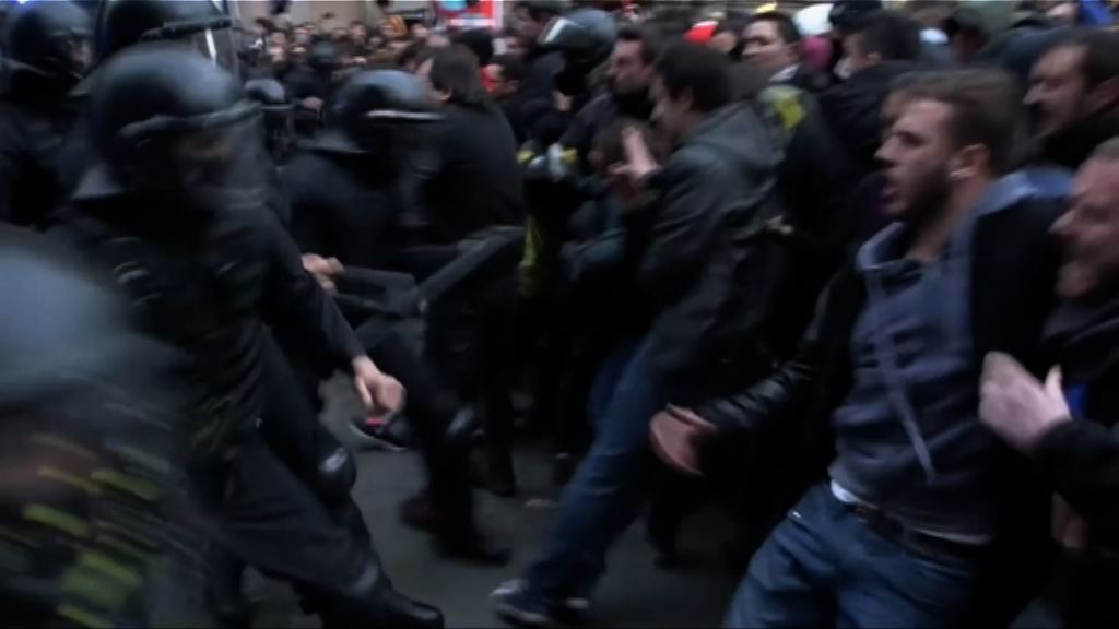 巴塞羅那續有支持加泰獨立示威