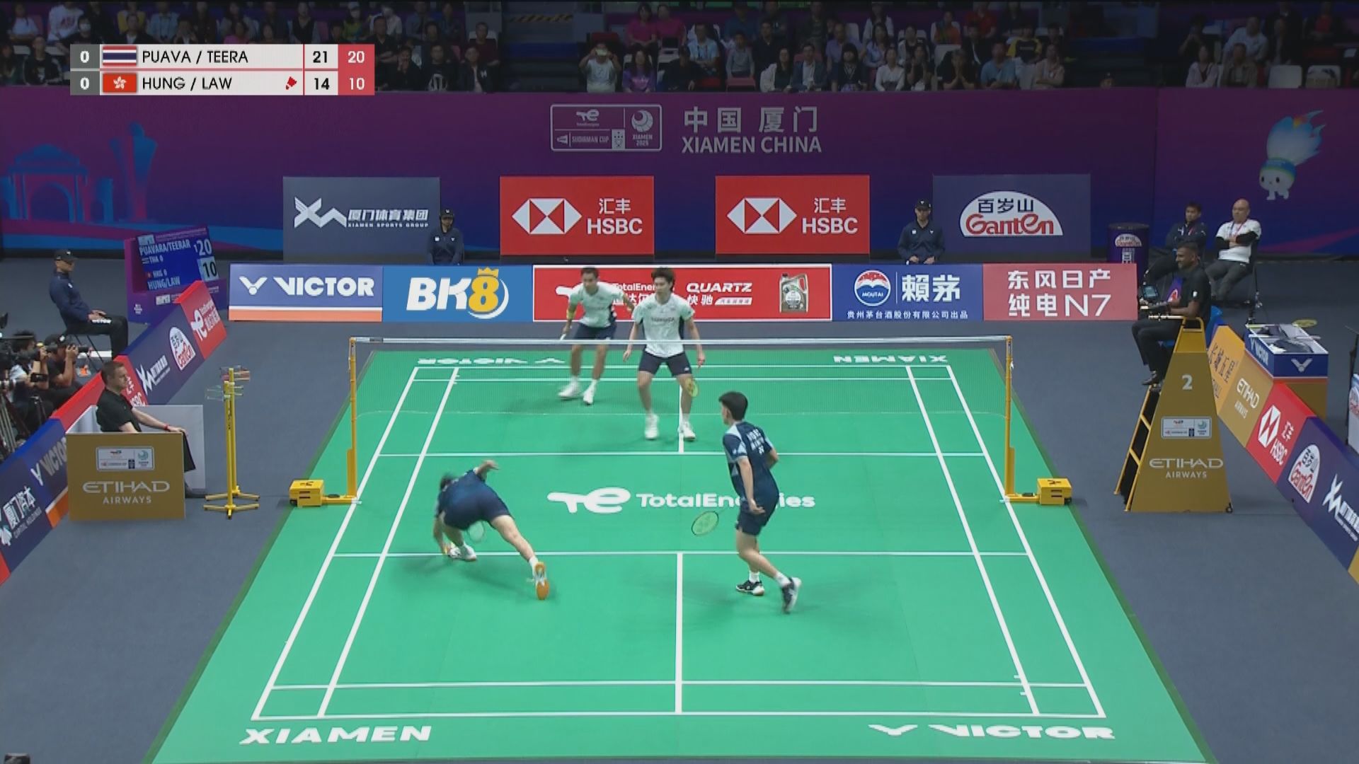 蘇迪曼盃總決賽　港隊A組首仗負泰國