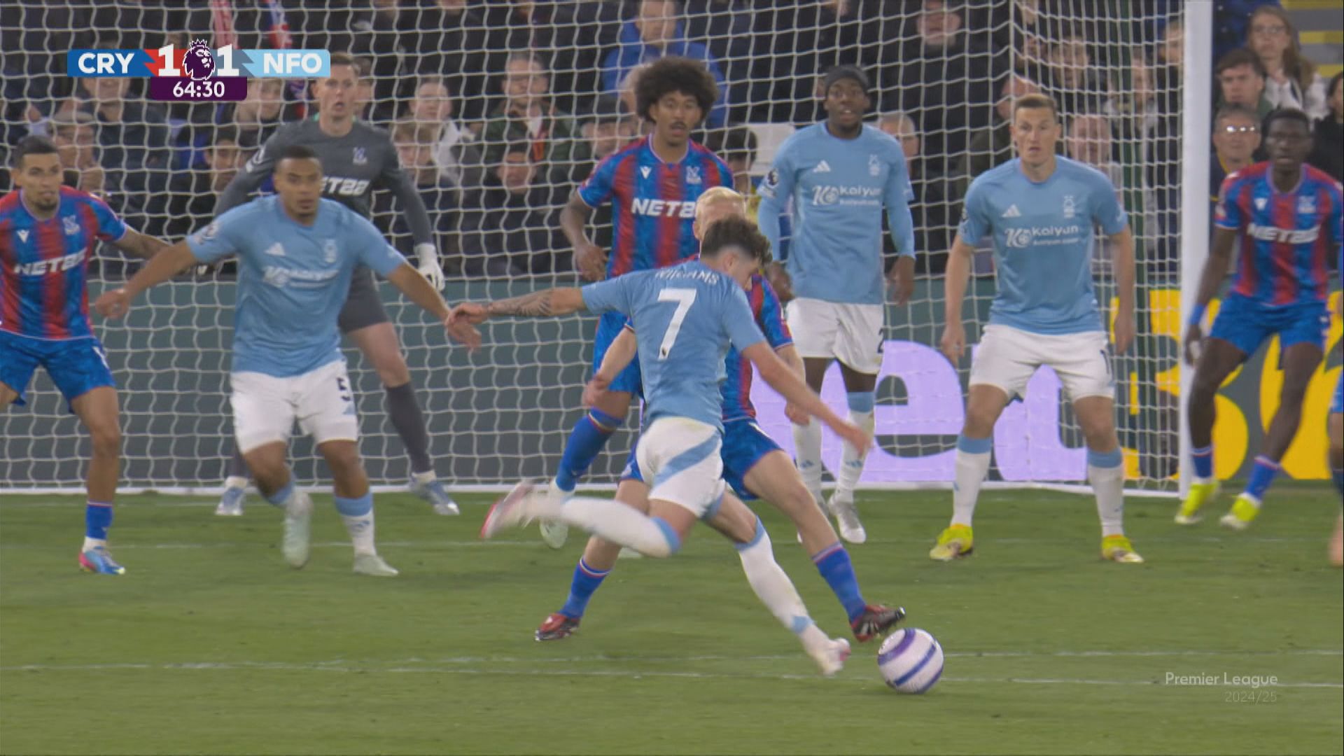 英超　水晶宮 1:1 諾定咸森林