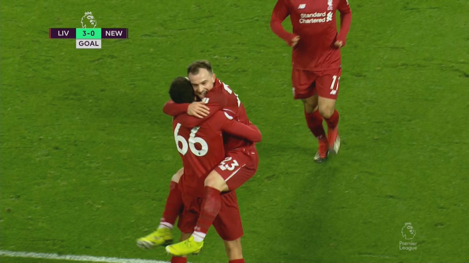 英超　利物浦4:0紐卡素