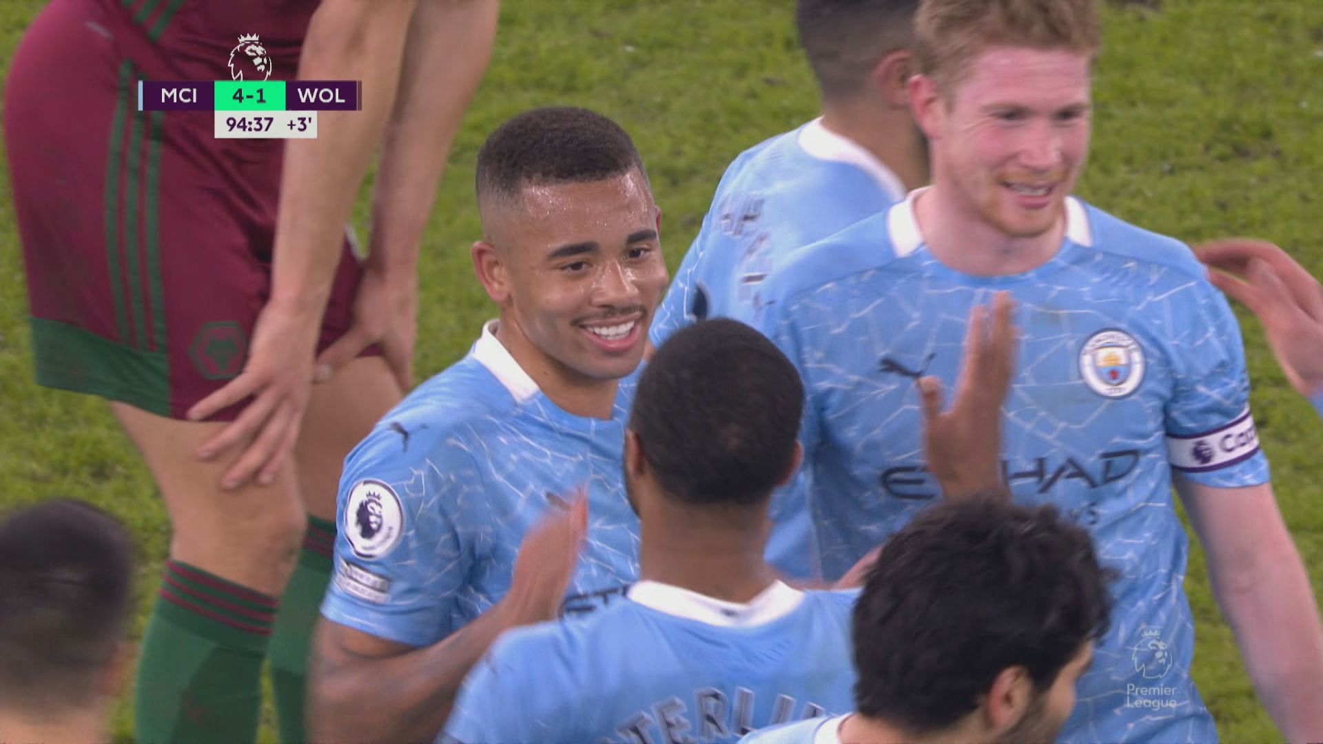 英超　曼城4:1狼隊