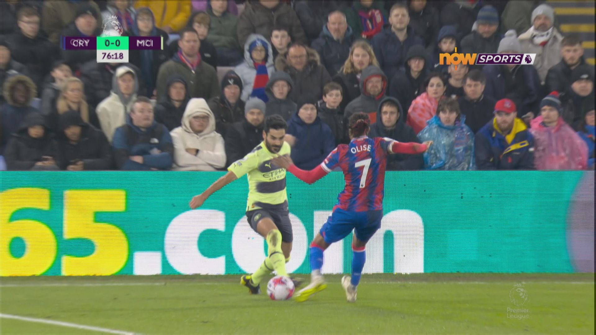 英超　水晶宮 0:1 曼城