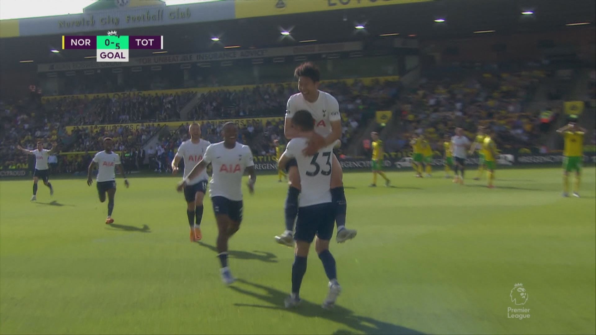 英超　諾域治0:5熱刺