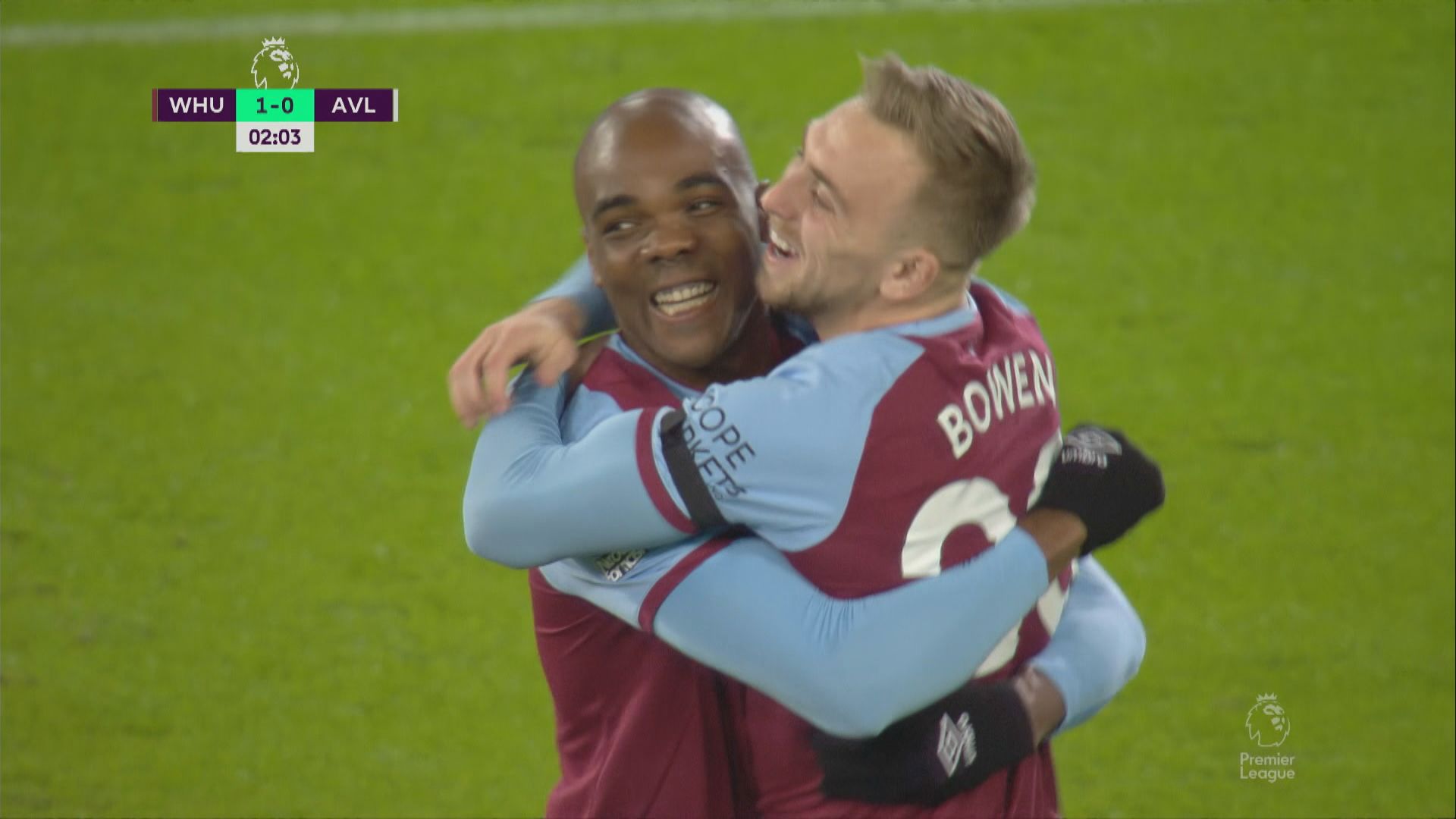 英超　韋斯咸2:1維拉