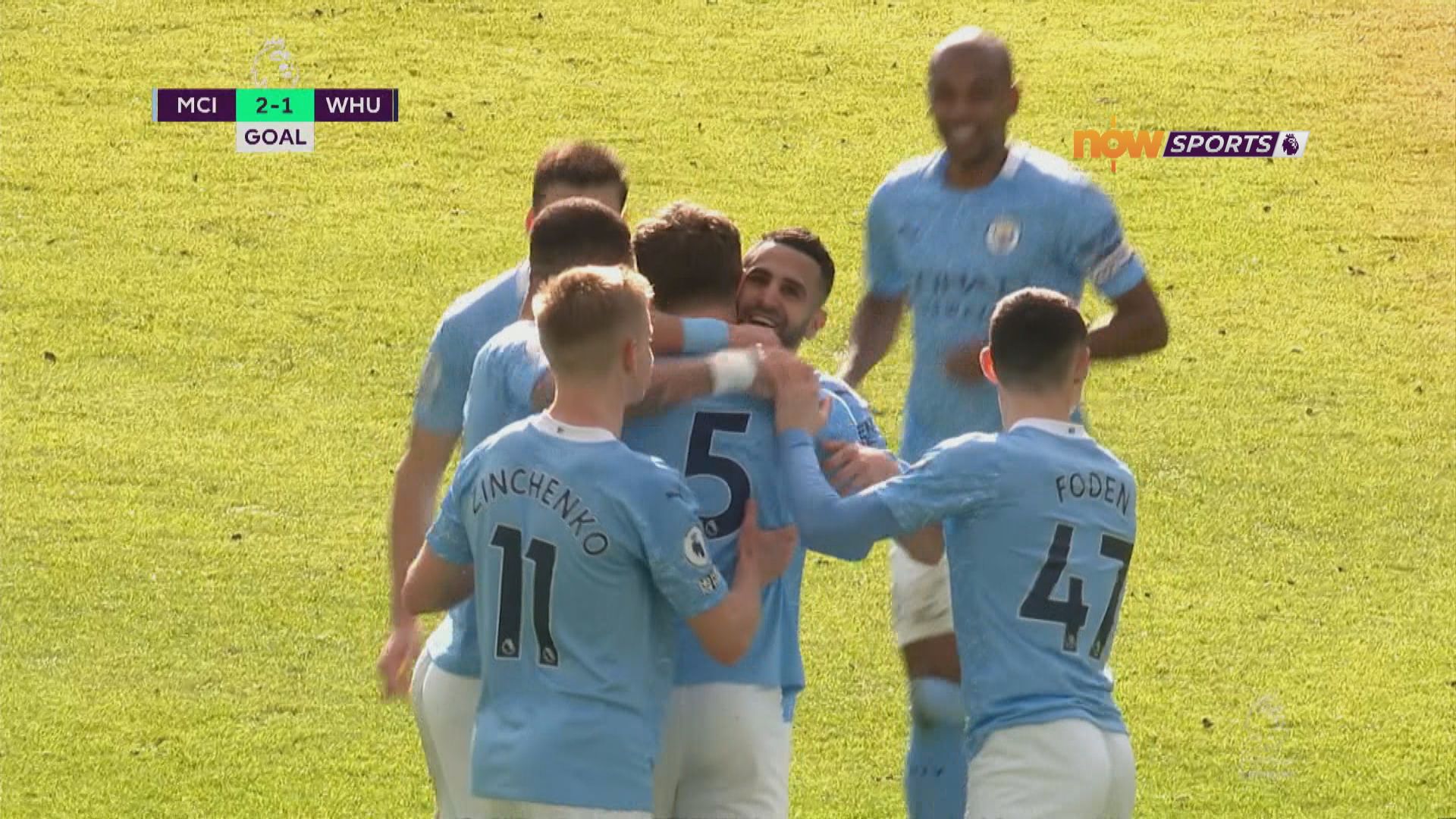 英超　曼城2:1韋斯咸