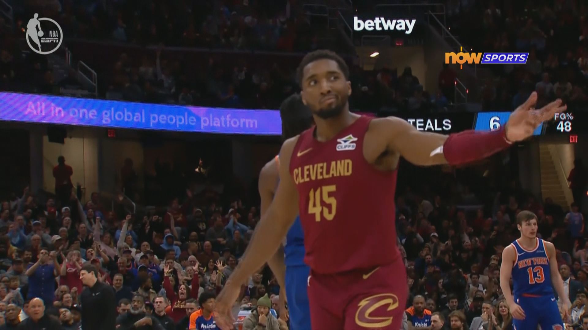 NBA　紐約人 105:124 騎士