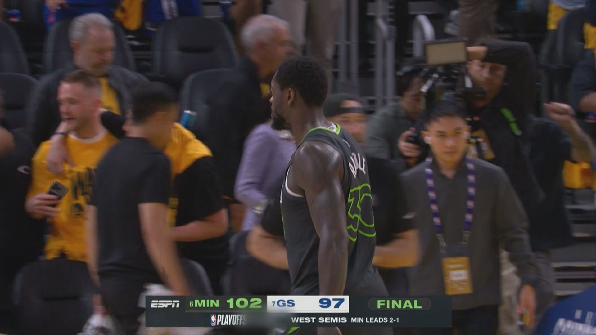 NBA季後賽西岸四強　木狼 102:97 勇士 (場數 2:1)