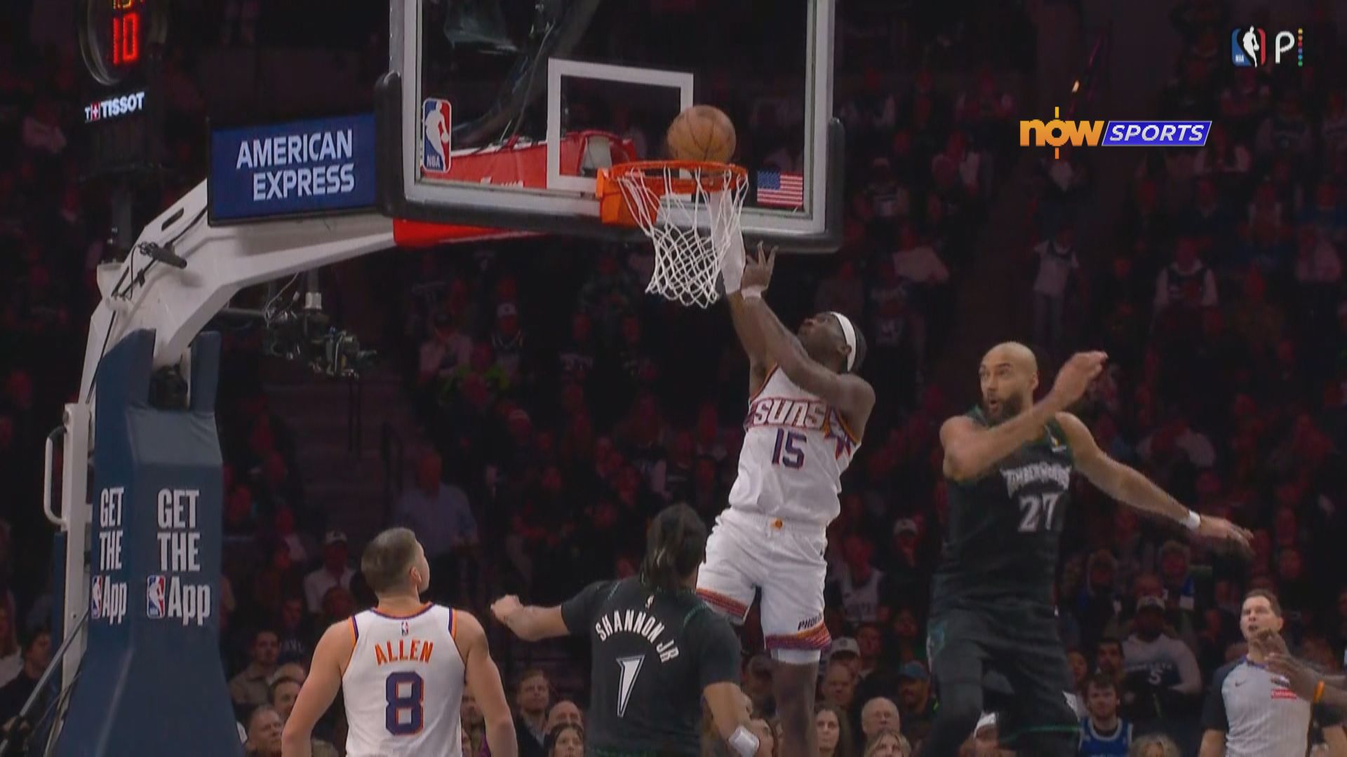 NBA　太陽 108:105 木狼