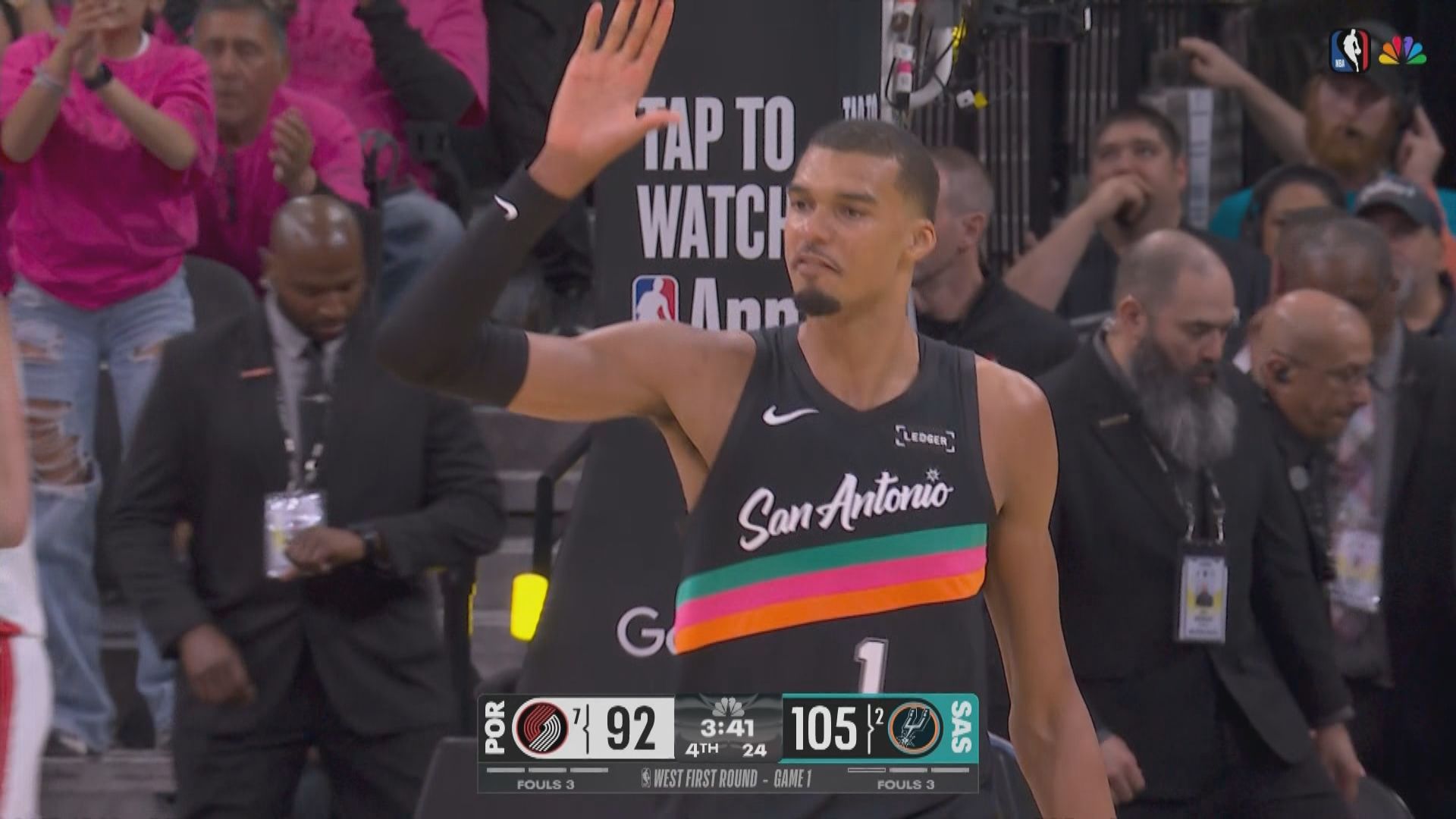 NBA季後賽西岸首圈　拓荒者 98:111 馬刺(場數0:1)