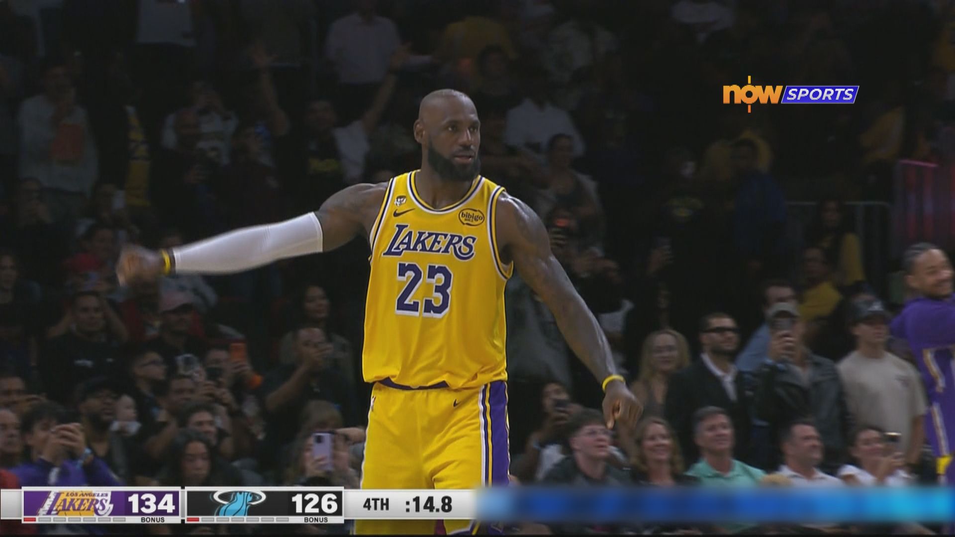 NBA　湖人 134:126 熱火